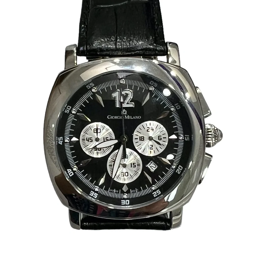GIORGIO MILANO STAINLESS STEEL BLACK DIAL QUARTZ WATCH 864ST032